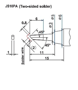 ปลายหัวแร้งซามูไร Cera cote samurai js10pa two sided solder tip